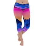 Outrun-vaporwave-hd-wallpaper-preview Lightweight Velour Capri Yoga Leggings