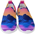 Outrun-vaporwave-hd-wallpaper-preview Kids  Slip On Sneakers