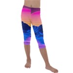 Outrun-vaporwave-hd-wallpaper-preview Kids  Lightweight Velour Capri Leggings 