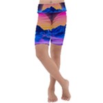 Outrun-vaporwave-hd-wallpaper-preview Kids  Lightweight Velour Cropped Yoga Leggings