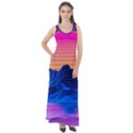 Outrun-vaporwave-hd-wallpaper-preview Sleeveless Velour Maxi Dress