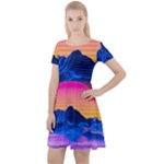 Outrun-vaporwave-hd-wallpaper-preview Cap Sleeve Velour Dress 
