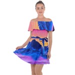 Outrun-vaporwave-hd-wallpaper-preview Off Shoulder Velour Dress