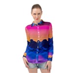 Outrun-vaporwave-hd-wallpaper-preview Long Sleeve Chiffon Shirt