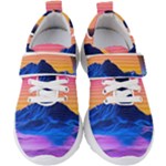 Outrun-vaporwave-hd-wallpaper-preview Kids  Velcro Strap Shoes