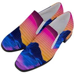 Women Slip On Heel Loafers 