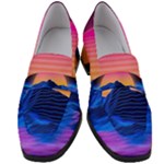 Outrun-vaporwave-hd-wallpaper-preview Women s Chunky Heel Loafers