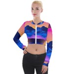 Outrun-vaporwave-hd-wallpaper-preview Long Sleeve Cropped Velvet Jacket