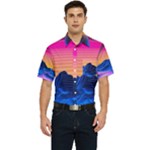 Outrun-vaporwave-hd-wallpaper-preview Men s Short Sleeve Pocket Shirt 