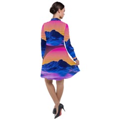 Long Sleeve Chiffon Shirt Dress 