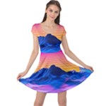 Outrun-vaporwave-hd-wallpaper-preview Cap Sleeve Dress