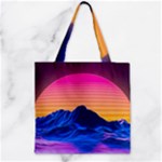 Outrun-vaporwave-hd-wallpaper-preview Zipper Grocery Tote Bag