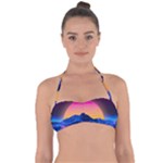 Outrun-vaporwave-hd-wallpaper-preview Halter Bandeau Bikini Top