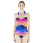 Outrun-vaporwave-hd-wallpaper-preview Halter Swimsuit
