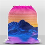 Outrun-vaporwave-hd-wallpaper-preview Drawstring Bag (Small)