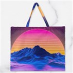 Outrun-vaporwave-hd-wallpaper-preview Zipper Large Tote Bag