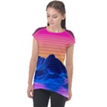 Outrun-vaporwave-hd-wallpaper-preview Cap Sleeve High Low Top