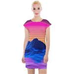 Outrun-vaporwave-hd-wallpaper-preview Cap Sleeve Bodycon Dress