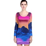 Outrun-vaporwave-hd-wallpaper-preview Long Sleeve Velvet Bodycon Dress