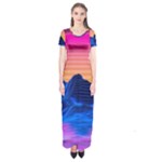 Outrun-vaporwave-hd-wallpaper-preview Short Sleeve Maxi Dress