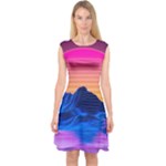 Outrun-vaporwave-hd-wallpaper-preview Capsleeve Midi Dress