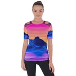 Outrun-vaporwave-hd-wallpaper-preview Shoulder Cut Out Short Sleeve Top
