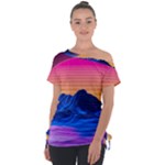 Outrun-vaporwave-hd-wallpaper-preview Off Shoulder Tie-Up Tee