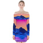 Outrun-vaporwave-hd-wallpaper-preview Long Sleeve Off Shoulder Dress