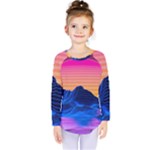 Outrun-vaporwave-hd-wallpaper-preview Kids  Long Sleeve Tee