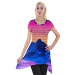 Outrun-vaporwave-hd-wallpaper-preview Short Sleeve Side Drop Tunic