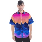 Outrun-vaporwave-hd-wallpaper-preview Men s Short Sleeve Shirt