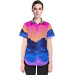Outrun-vaporwave-hd-wallpaper-preview Women s Short Sleeve Shirt