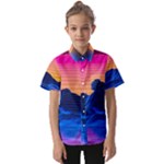 Outrun-vaporwave-hd-wallpaper-preview Kids  Short Sleeve Shirt