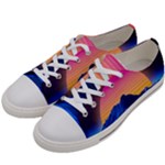 Outrun-vaporwave-hd-wallpaper-preview Women s Low Top Canvas Sneakers