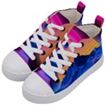 Outrun-vaporwave-hd-wallpaper-preview Kids  Mid-Top Canvas Sneakers