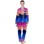 Outrun-vaporwave-hd-wallpaper-preview Satin Long Sleeve Pajamas Set
