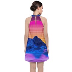 Velvet Halter Neckline Dress  
