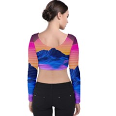 Velvet Long Sleeve Crop Top 