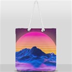 Outrun-vaporwave-hd-wallpaper-preview Full Print Rope Handle Tote (Large)