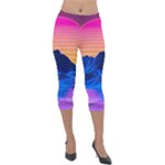 Outrun-vaporwave-hd-wallpaper-preview Lightweight Velour Capri Leggings 