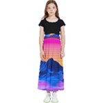 Outrun-vaporwave-hd-wallpaper-preview Kids  Flared Maxi Skirt
