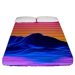 Outrun-vaporwave-hd-wallpaper-preview Fitted Sheet (King Size)
