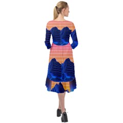Ruffle End Midi Chiffon Dress 