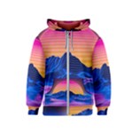 Outrun-vaporwave-hd-wallpaper-preview Kids  Zipper Hoodie