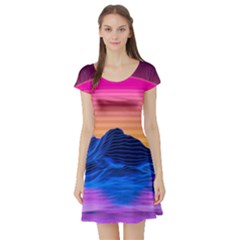 Short Sleeve Skater Dress Front Short Sleeve Skater Dress Front