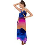 Outrun-vaporwave-hd-wallpaper-preview V-Neck Chiffon Maxi Dress