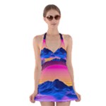Outrun-vaporwave-hd-wallpaper-preview Halter Dress Swimsuit 
