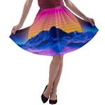 Outrun-vaporwave-hd-wallpaper-preview A-line Skater Skirt