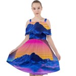 Outrun-vaporwave-hd-wallpaper-preview Cut Out Shoulders Chiffon Dress