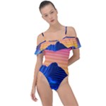 Outrun-vaporwave-hd-wallpaper-preview Frill Detail One Piece Swimsuit
